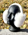 White Earmuffs -Rabbit Fur- Warm - Ear Warmers - Handcrafted -Gift for her