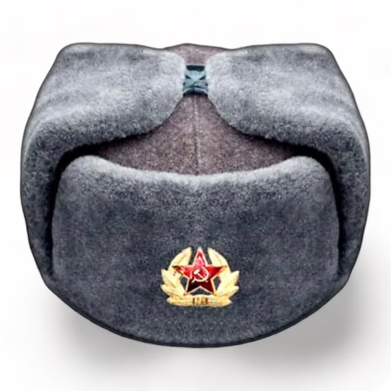 New Military Hat - 56 cm US S Советская Армия  Ушанка серая СССР 1980’s