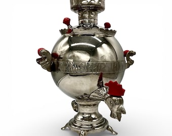 Tubibu Samovar - Macchina per tè turco, in acciaio inox, 220 V, spina europea (argento, 10 litri