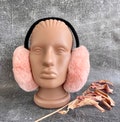 Pink Faux Fur Earmuffs - Foldable Warm - Flappy Fur Earmuffs - Ear Warmers - Handcrafted - Xmas Gift for her
