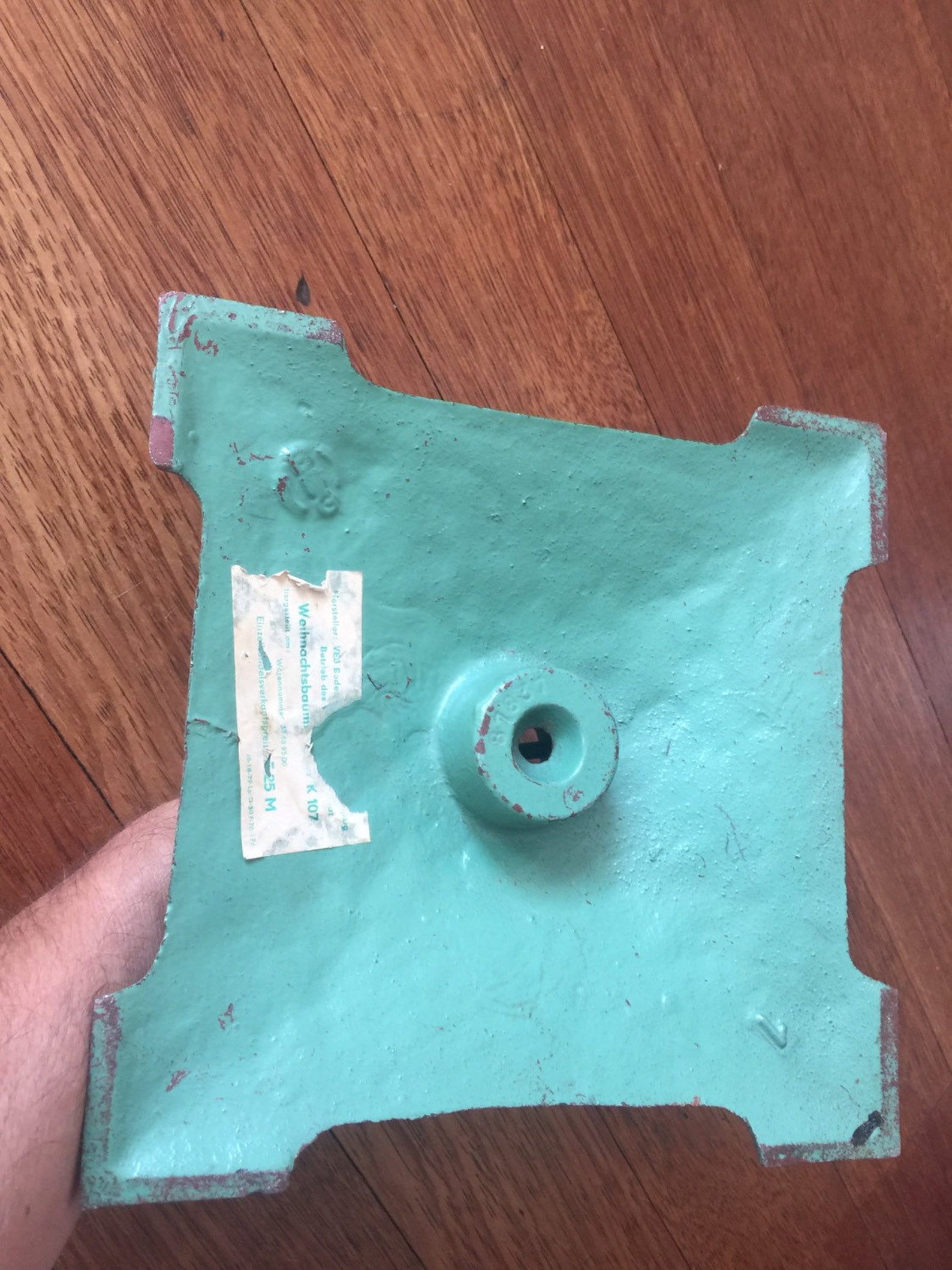 Green Vintage Christmas Tree Stand Metal Tree Holderstand Etsy