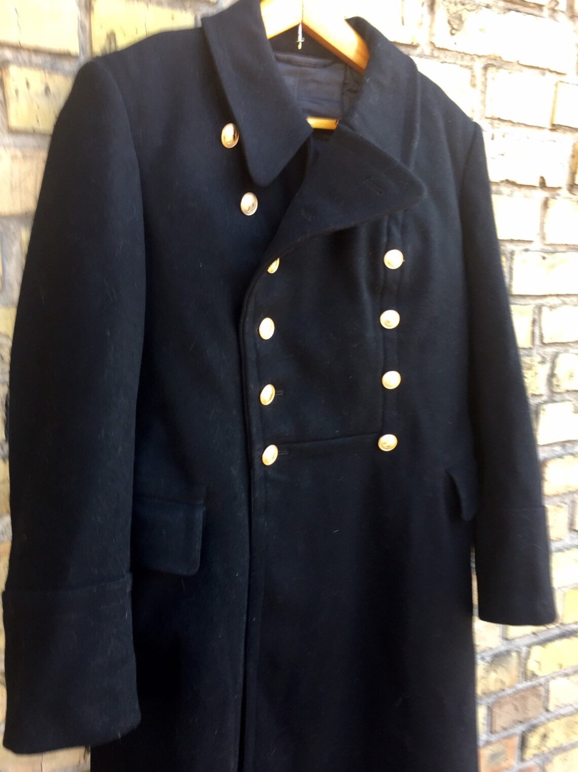 Soviet Navy Coat Vintage Soviet Black Long 48 size Us L | Etsy