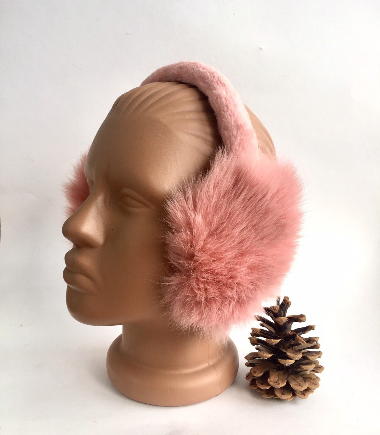 Pink Earmuffs Rabbit FurWarmFur Earmuffs Ear Warmers Etsy