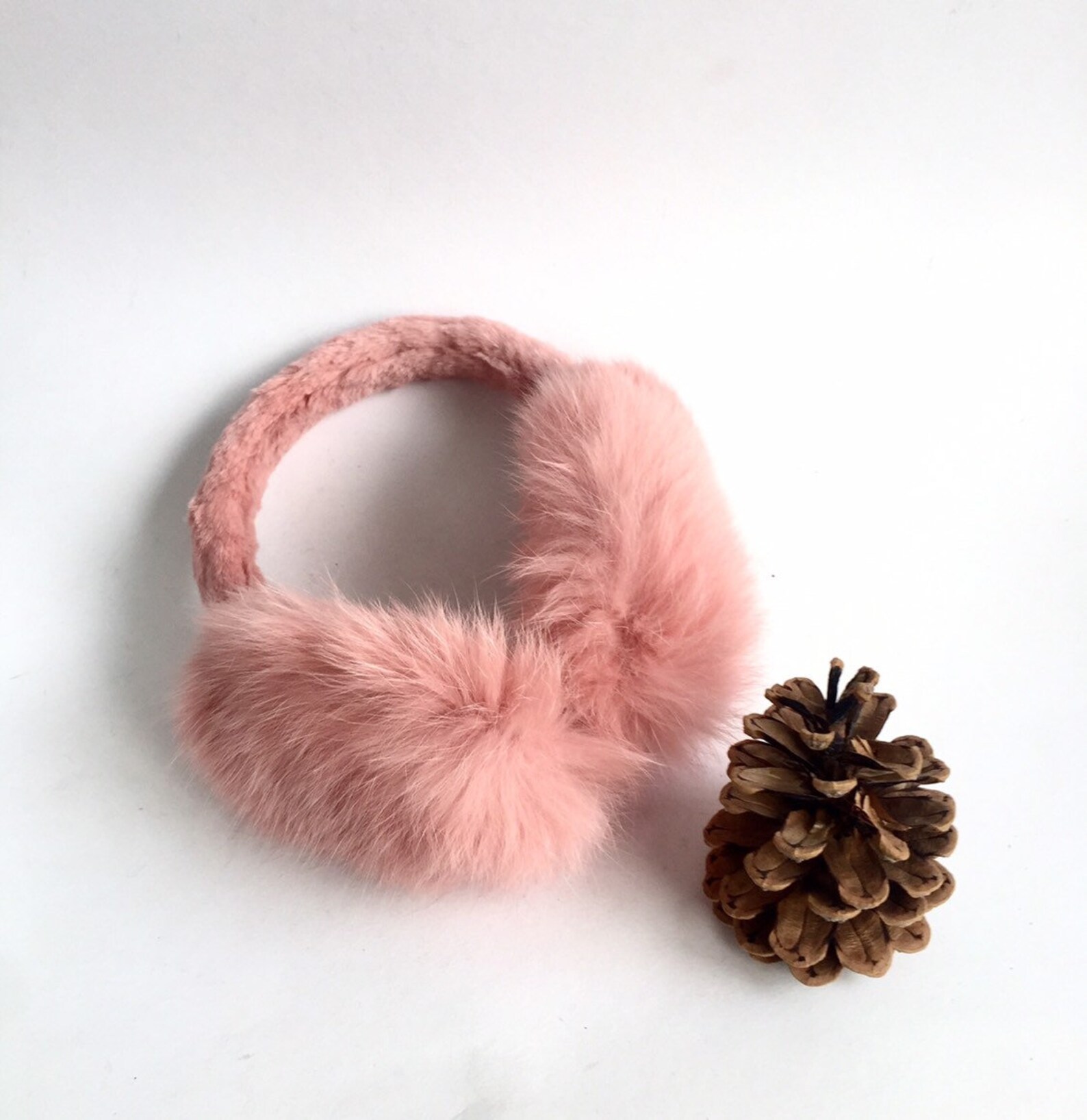 Pink Earmuffs Rabbit FurWarmFur Earmuffs Ear Warmers Etsy