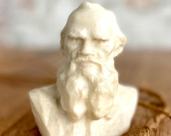 Lev Tolstoy Russian Writer- Soviet Vintage Bust Sculpture Figure - 10.5 cm - Home Decor& Display