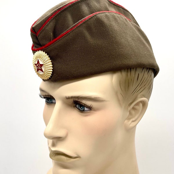 Fourrage vintage soviétique - Casquette, Casquette de garnison d'officier de haut rang - Militaire, Armée rouge, Pilotka de l'URSS.