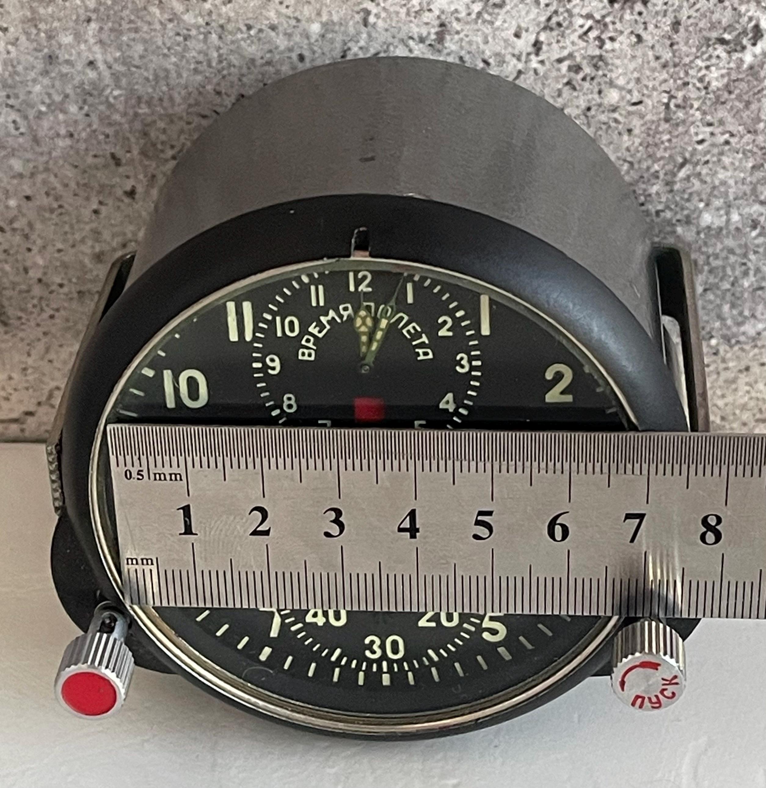 Soviet Military Aircraft Cockpit Clock ACS- 1M Flight
