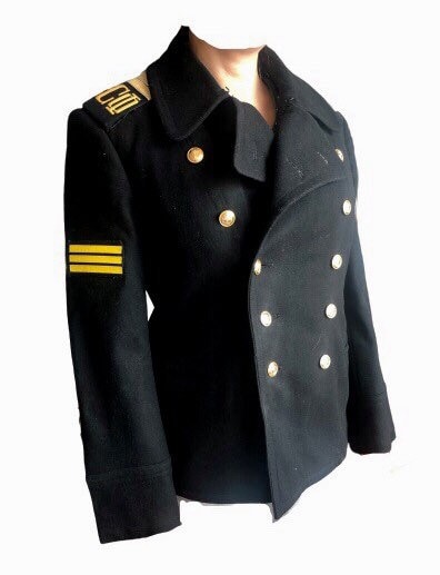 Vintage Soviet Navy Coat 50 Size us Lmilitary Navy Coat Gift for