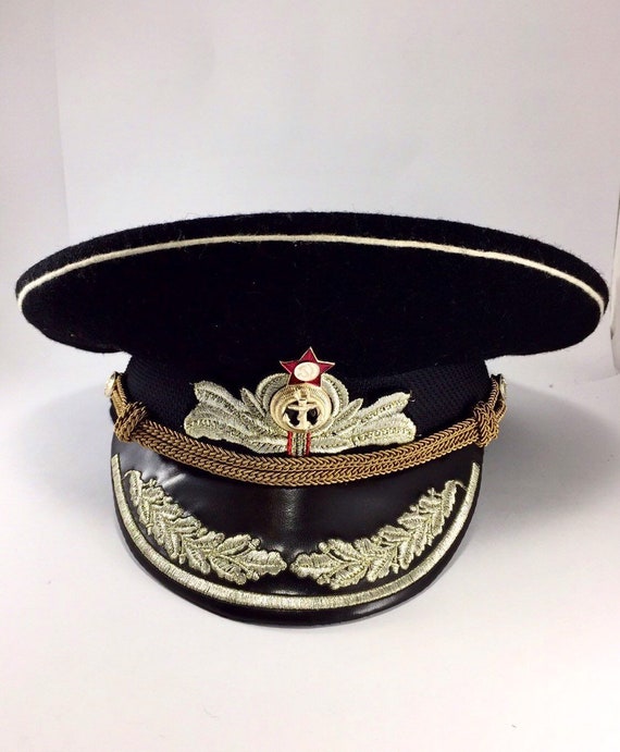 Authentic Russian Navy Submarine Officer Winter Uniform Hat Cap Ushanka Leather