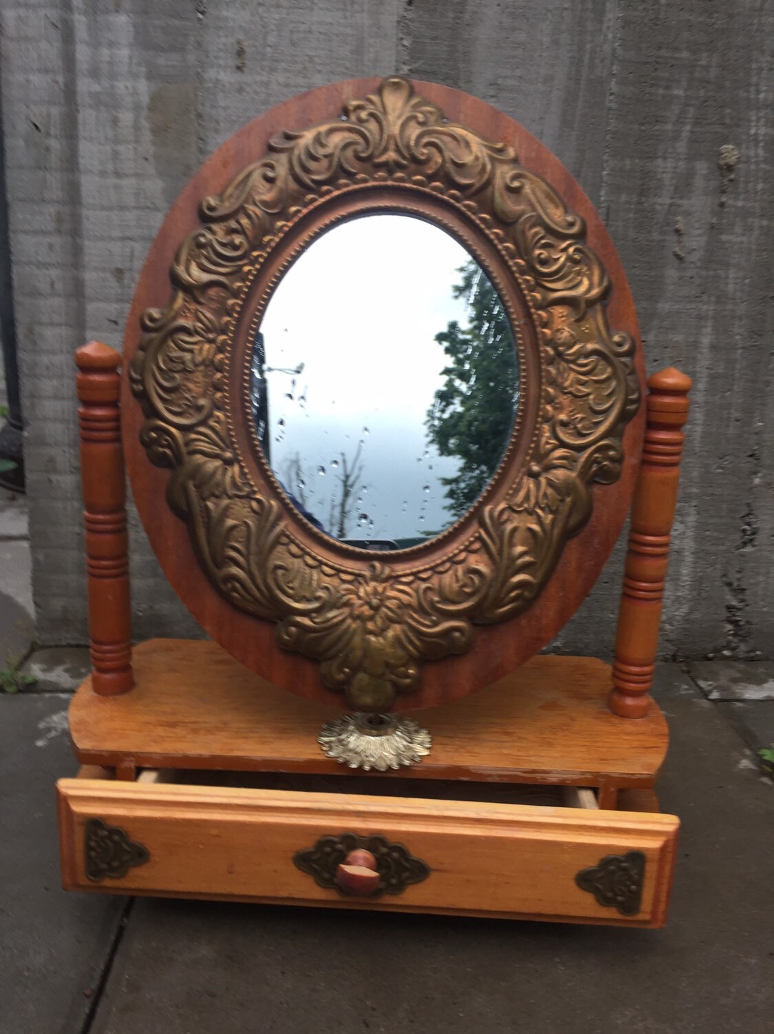 Wooden Pivoting Mirror Vintage Swing Dressing Mirror Etsy
