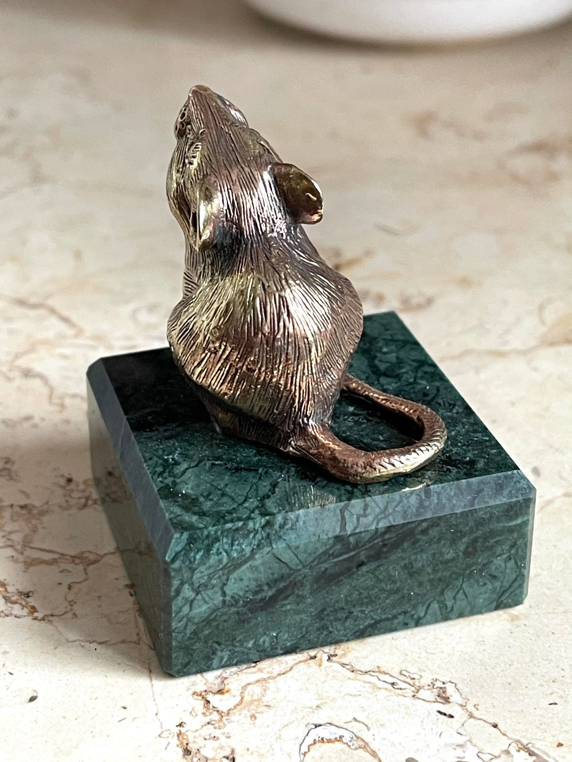 Mouse Bronze figurine Brass Figure Wild Little Etsy