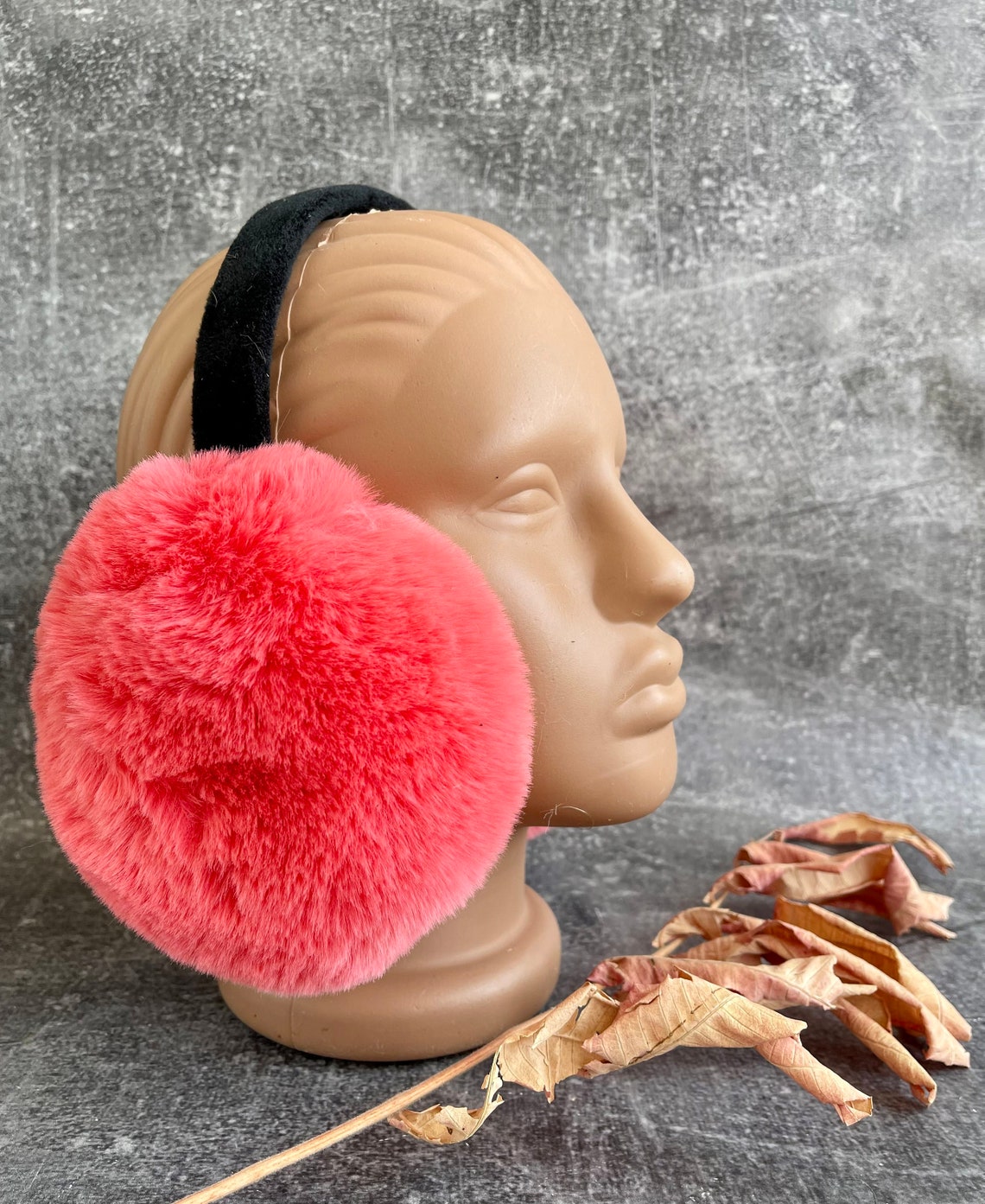 Pink Faux Fur Earmuffs Foldable Warm Flappy Fur Earmuffs Etsy
