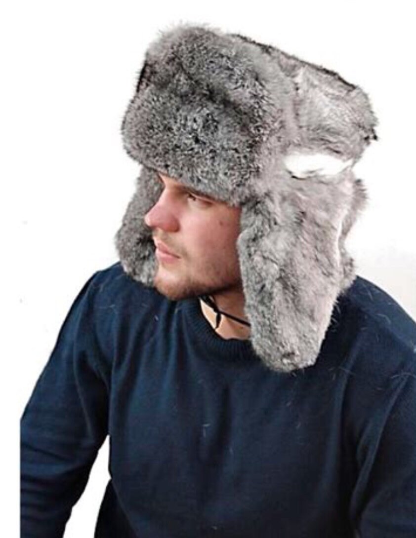 Rabbit Hat Fur Hat Classic Ushanka Handmade Earflaps Trapper
