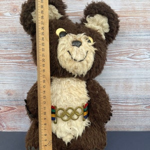 Mishka 1980 Raro brinquedo de urso de pelúcia soviético vintage Jogos Olímpicos de Moscou 1980 Boneca de pelúcia Presente infantil Decoração de quarto infantil imagem 4