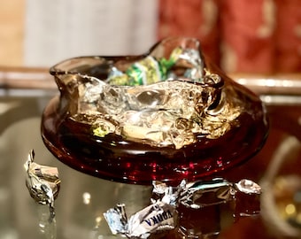 Murano Glass Bowl-Seguso,Glass Ashtray ,Venetian Art Glass,1970s,Home Decor & Display