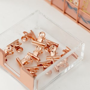 Pinzas de bulldog de oro rosa para accesorios de cuadrícula/tablero de estado de ánimo/visión