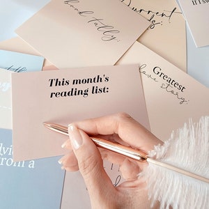 Cartes de vision/mood board de suivi de livre