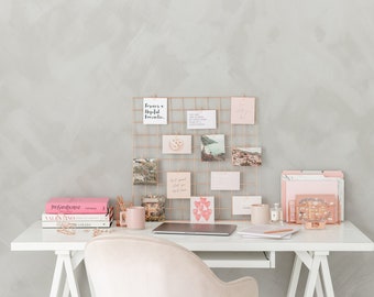 Vision/mood board bundle, starter kit: inspirational quotes and pictures cards + rose gold grid + clips + notepad