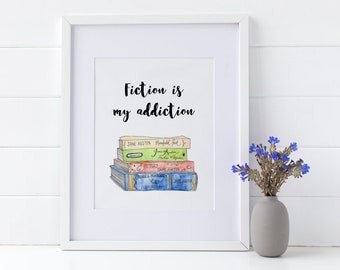 Literary gifts, Bookish poster, Book lover gift, Reading wall art