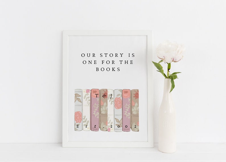 Customized book print romantic gift valentine's day image 1