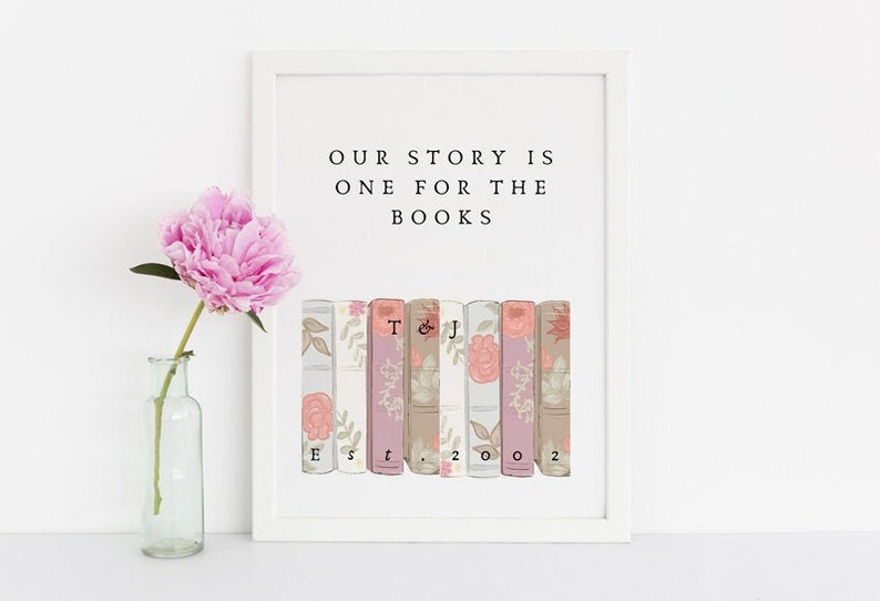 Customized book print romantic gift valentine's day image 0