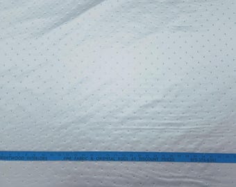Covington GLITZY GLACIER Teal Blue Appliqué Designer Dot Drapery Decor Fabric