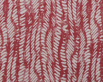P Kaufmann JIRA GRENADINE Red Beige Abstract Stripes Designer Drapery Uph Fabric