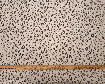 P Kaufmann TAJIK ONYX Beige Black Leopard Print Faux Fur Drapery Uph Fabric