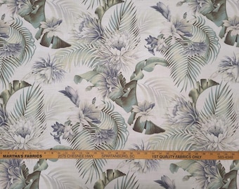 Tommy Bahama HARBOR ISLAND White SMOKE Cotton Beige Tropical Drapery Uph Fabric