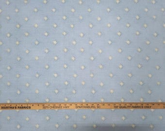 P Kaufmann STARRY SPA Blue Beige White Star Print Drapery Upholstery Fabric