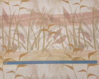 P Kaufmann MITO POND SUNSET Large Yellow Pink Floral Print Drapery Uph Fabric