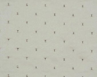 Covington GLITZY TRUFFLE Pewter Taupe Appliqué Designer Dot Drapery Decor Fabric