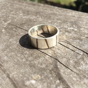 Silver and Copper Striped Band - US size 10