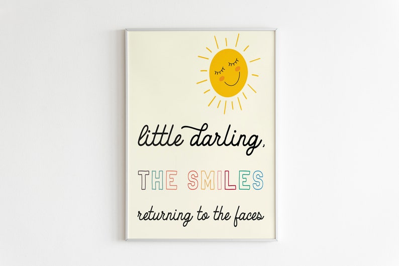 Little Darling Song Lyrics Wall Art Beatles Lyrics Etsy