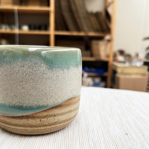 Handmade Ceramic Tumbler, 7 oz Ceramic Coffee Beaker