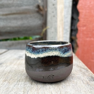 DarkBLUT handgemachte Keramik Espresso Becher, Espresso-Becher, Sake Tasse, Steingut Becher