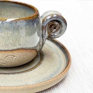 Ceramic Cortado Cup & Saucer, Flat White, Coffee Cup, Handmade Cup