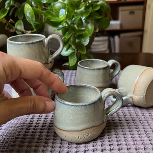 Ceramic Espresso Mug, Stoneware Espresso Cup with Handle, Sake Cup