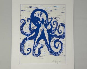 Octopus Block Print