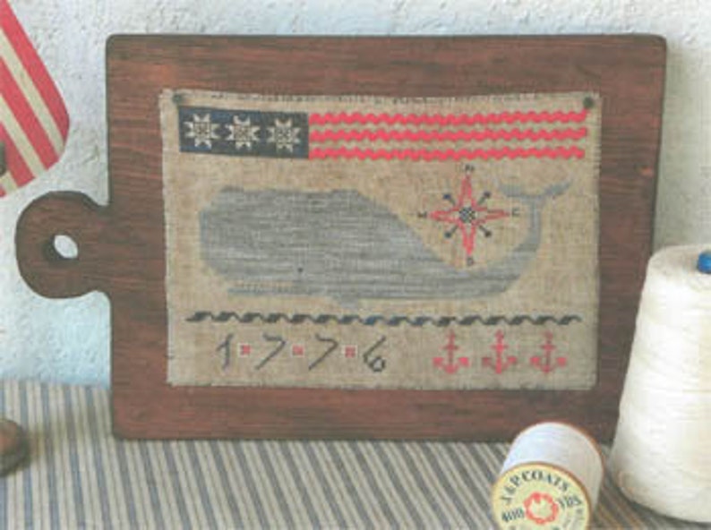 All American Finn Cross Stitch Pattern Threadwork Primitives