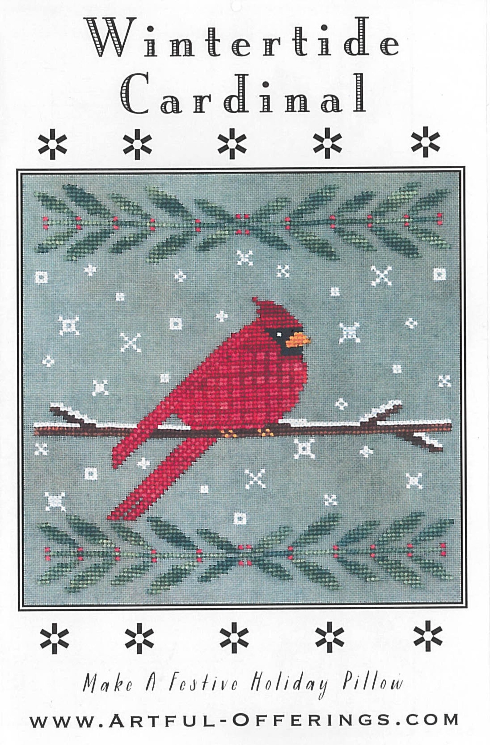 Wintertide Cardinal Artful Offerings Cross Stitch Pattern Etsy