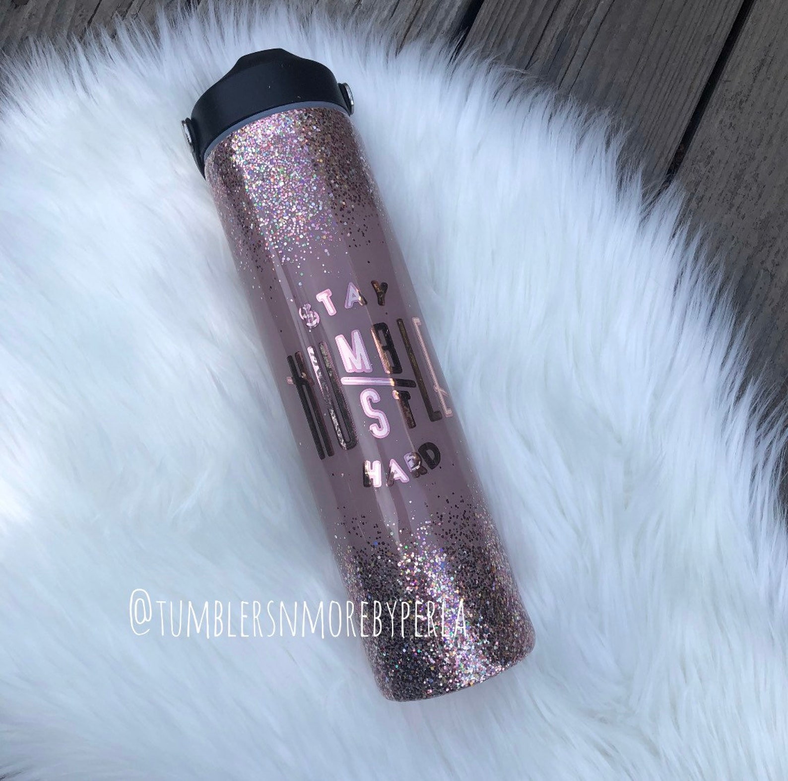 Glitter tumbler Mauve tumbler gold tumbler travel | Etsy