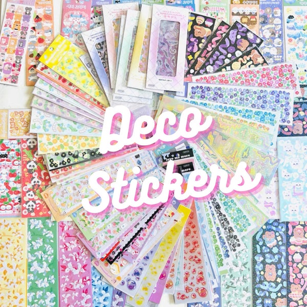 SALE!! 100+ Deco Sticker Sheets Mystery Pack (deco stickers,korean deco stickers,variety stickers,deco toploader,deco sticker sheets)