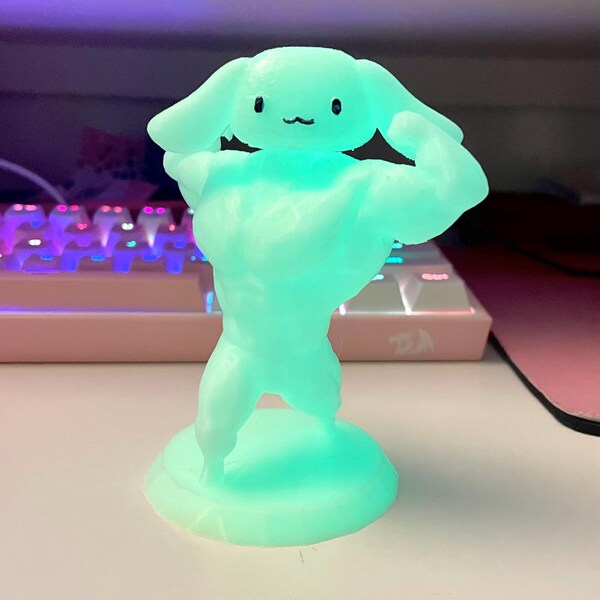 Buff Strong Cinnamoroll GLOW in the DARK figurine | 3D printed funny gifts |