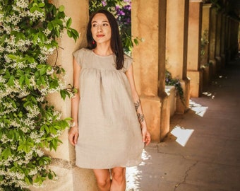 Natural linen dress