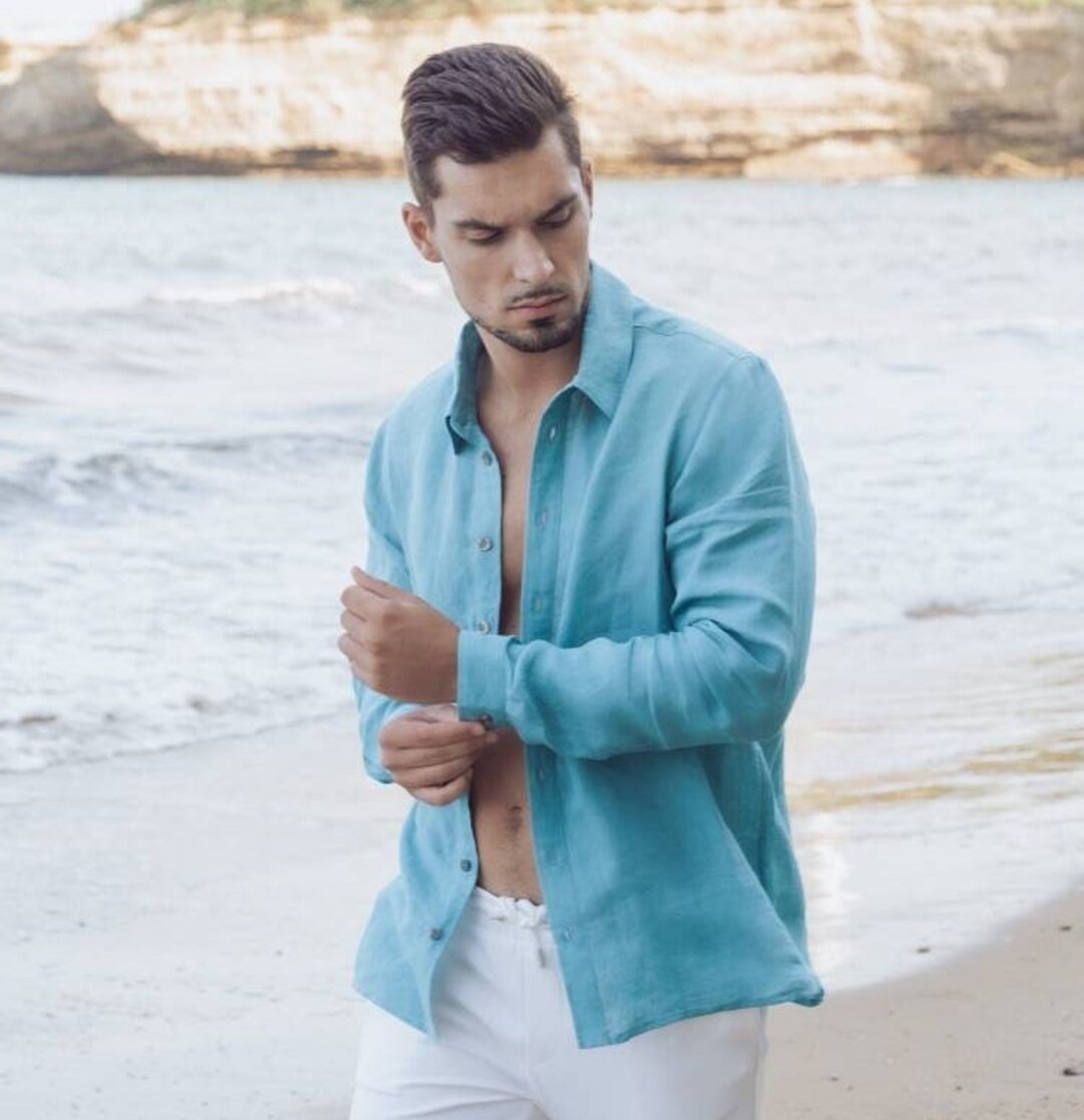 Chemise en lin homme sale