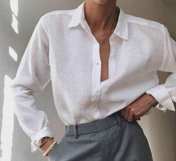 Chemise en Lin Blanc – Élégance, Confort et Qualité Naturelle