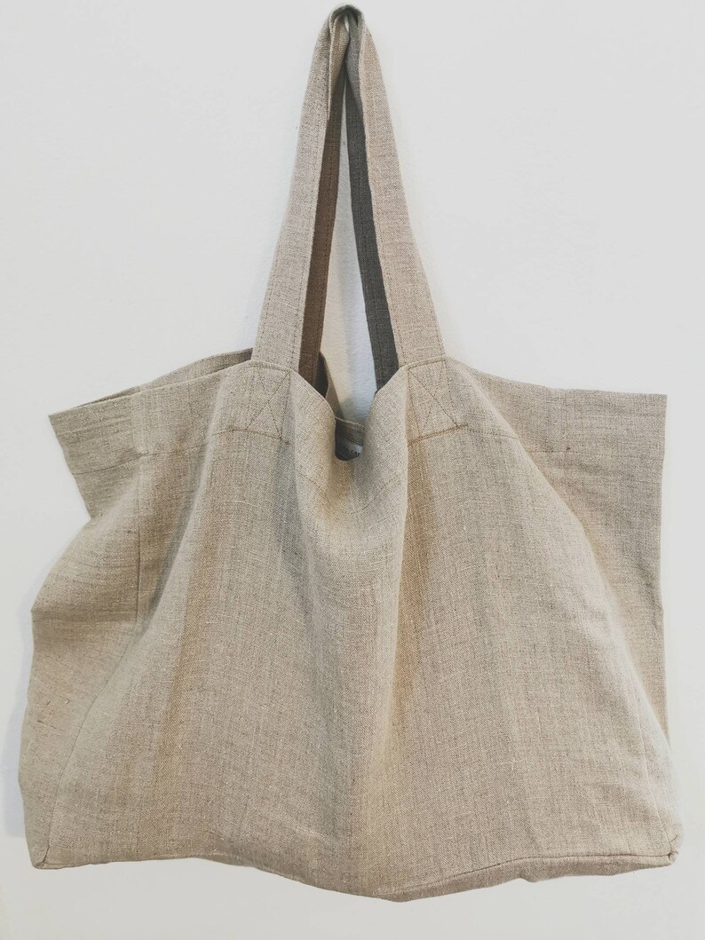 Large linen tote bag / washed linen bag / large linen shopping Etsy 日本