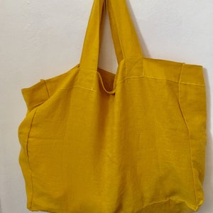 Large shopping bag, Linen tote bag, Shopping bag, Beach tote bag, Linen bag, Cabas, Tote bag ,