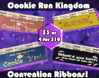 Cookie Run Kingdom Con Ribbon Badges (Shadowvanilla/HollySugar)